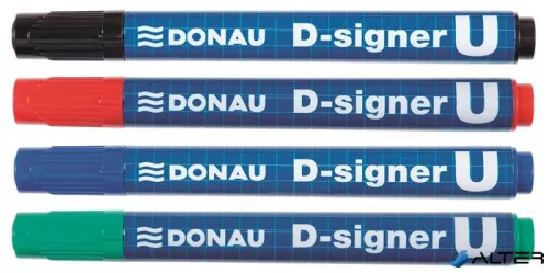 Alkoholos marker, 2-4 mm, kúpos, DONAU "D-signer U", zöld
