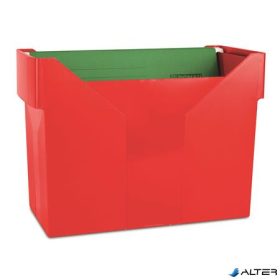   Függőmappa tároló, műanyag, 5 db függőmappával, DONAU, piros