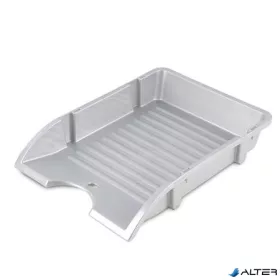   Irattálca, műanyag, törhetetlen, DONAU "Solid", ezüst