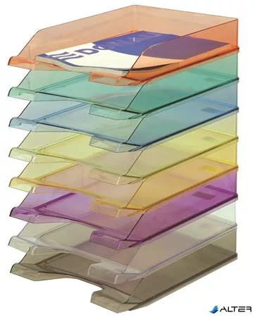 Irattálca, műanyag, DONAU, áttetsző füstszínű