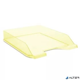 Irattálca, műanyag, DONAU, áttetsző citromsárga