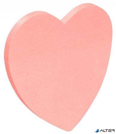 Öntapadó jegyzettömb, szív alakú, 50 lap, DONAU, rózsaszín