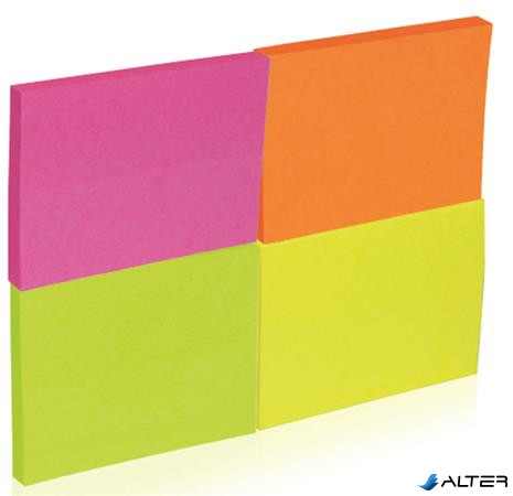 Öntapadó jegyzettömb, 38x51 mm, 4x50 lap, DONAU, vegyes szín