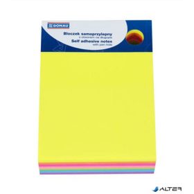   Öntapadó jegyzettömb, 101x76 mm, 7x40 lap, DONAU, vegyes szín
