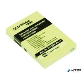   Öntapadó jegyzettömb, 51x76mm, 100 lap, DONAU 'ECO', sárga