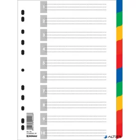 Regiszter, műanyag, A4, 10 részes, DONAU, színes