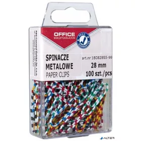 Gemkapocs, 28 mm, csíkos, OFFICE PRODUCTS, színes