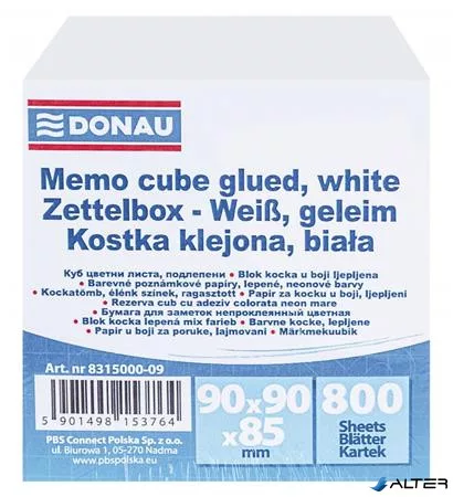 Kockatömb, 90x90x85 mm, ragasztott, DONAU