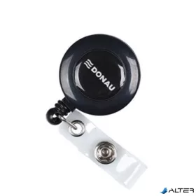   Azonosítókártya-tartó, kihúzható, patentos, DONAU, fekete