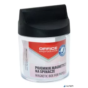   Gemkapocstartó, mágneses, kerek, OFFICE PRODUCTS, átlátszó-fekete