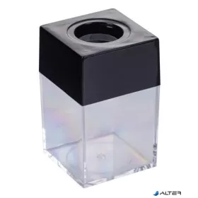   Gemkapocstartó, mágneses, négyszögletű, OFFICE PRODUCTS, átlátszó-fekete