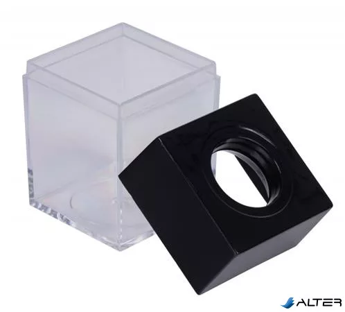 Gemkapocstartó, mágneses, négyszögletű, OFFICE PRODUCTS, átlátszó-fekete