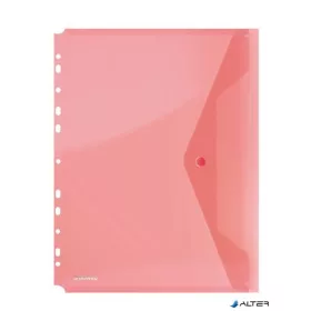   Irattartó tasak, A4, PP, patentos, lefűzhető, DONAU, piros