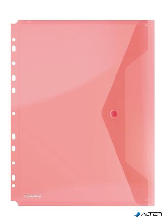 Irattartó tasak, A4, PP, patentos, lefűzhető, DONAU, piros