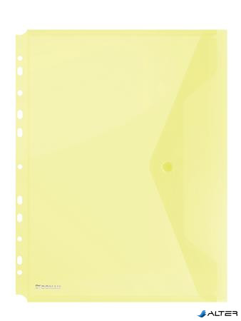 Irattartó tasak, A4, PP, patentos, lefűzhető, DONAU, sárga