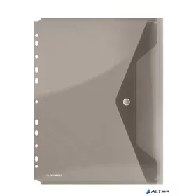   Irattartó tasak, A4, PP, patentos, lefűzhető, DONAU, füstszínű