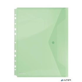   Irattartó tasak, A4, PP, patentos, lefűzhető, DONAU, zöld