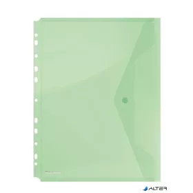   Irattartó tasak, A4, PP, patentos, lefűzhető, DONAU, zöld