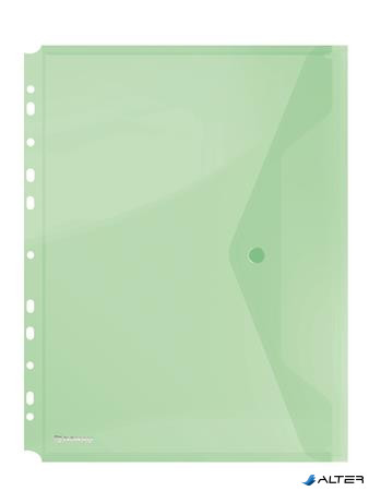 Irattartó tasak, A4, PP, patentos, lefűzhető, DONAU, zöld
