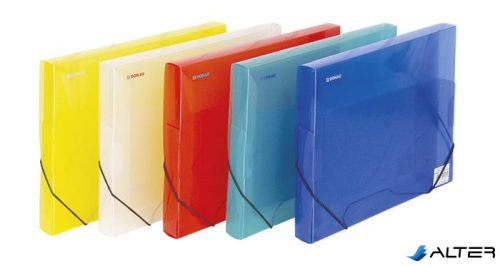 Gumis mappa, 30 mm, PP, A4, DONAU, áttetsző piros