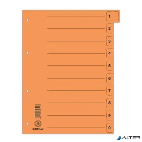 Regiszter, karton, A4, mikroperforált, DONAU, narancssárga