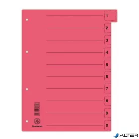 Regiszter, karton, A4, mikroperforált, DONAU, piros