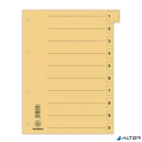 Regiszter, karton, A4, mikroperforált, DONAU, citromsárga
