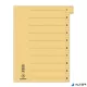 Regiszter, karton, A4, mikroperforált, DONAU, citromsárga