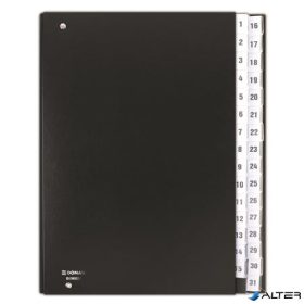 Előrendező, A4, 1-31, karton, DONAU, fekete