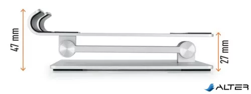 Tablet tartó állvány, asztali, DURABLE "RISE", ezüst