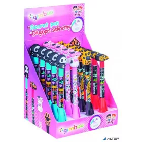   Golyóstoll display, UV- tintával, "Gimboo" "Secret Pen", 4 különböző mintával