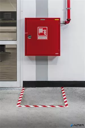 Jelölőszalag, 50 mm x 30 m, 0,5 mm, DURABLE, "DURALINE® ", piros-fehér