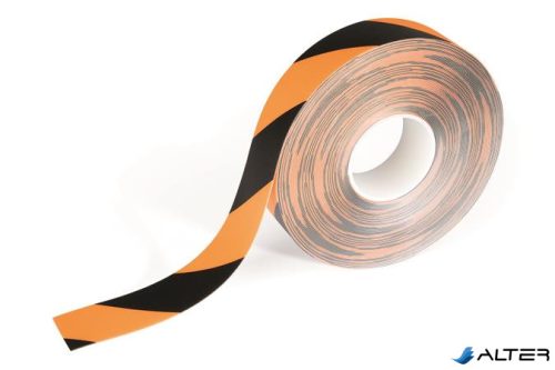 Jelölőszalag, visszaszedhető, 50 mm x 15 m, 0,5 mm, DURABLE, "DURALINE", fekete/sárga