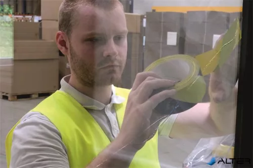 Jelölőszalag, 50 mm x 33 m, 0,16 mm, DURABLE 'DURALINE', sárga-fekete