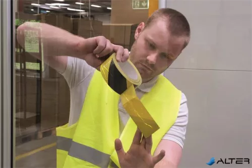 Jelölőszalag, 50 mm x 33 m, 0,16 mm, DURABLE 'DURALINE', sárga-fekete