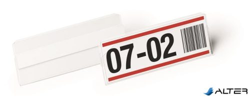 Logisztikai zseb, 100x38 mm, fekvő, DURABLE "HARD COVER", öntapadó csíkkal, átlátszó