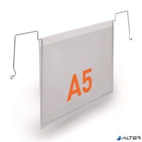   Logisztikai zseb, zsebdróttal, A5, fekvő, PP, DURABLE 'HARD COVER', átlátszó