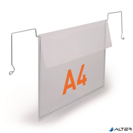 Logisztikai zseb, A4, fekvő, DURABLE, dróttal, áttetsző