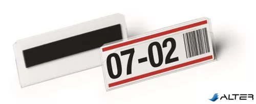 Logisztikai zseb, 100x38 mm, fekvő, DURABLE, mágneses, átlátszó