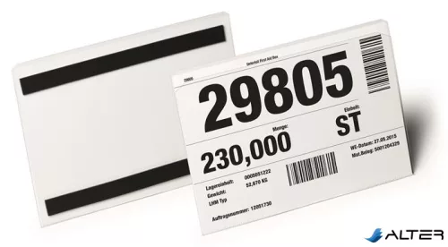 Logisztikai zseb, mágneses, A5, fekvő, DURABLE 'HARD COVER', átlátszó