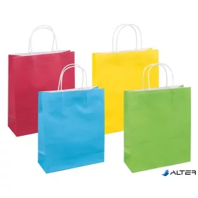   Ajándéktáska, sodrottfüles, 25x30x10 cm, DONAU "Home", vegyes színek
