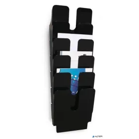  Prospektustartó, fali, álló, A4, DURABLE "FLEXIPLUS 6", fekete