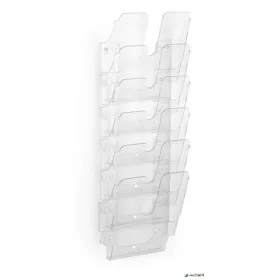   Prospektustartó, fali, álló, A4, DURABLE "FLEXIPLUS 6", áttetsző