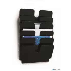   Prospektustartó, fali, fekvő, A4, DURABLE "FLEXIPLUS 6", fekete