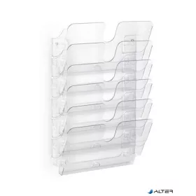   Prospektustartó, fali, fekvő, A4, DURABLE "FLEXIPLUS 6", áttetsző