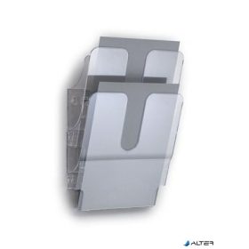   Prospektustartó, fali, álló, A4, DURABLE "FLEXIPLUS 2", áttetsző
