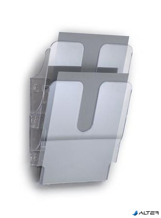 Prospektustartó, fali, álló, A4, DURABLE "FLEXIPLUS 2", áttetsző