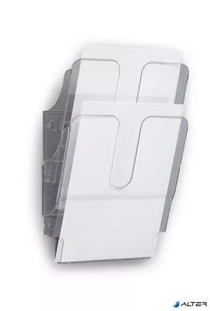 Prospektustartó, fali, álló, A4, DURABLE "FLEXIPLUS 2", áttetsző