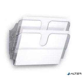   Prospektustartó, fali, fekvő, A4, DURABLE 'FLEXIPLUS 2', áttetsző