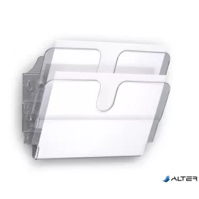   Prospektustartó, fali, fekvő, A4, DURABLE "FLEXIPLUS 2", áttetsző